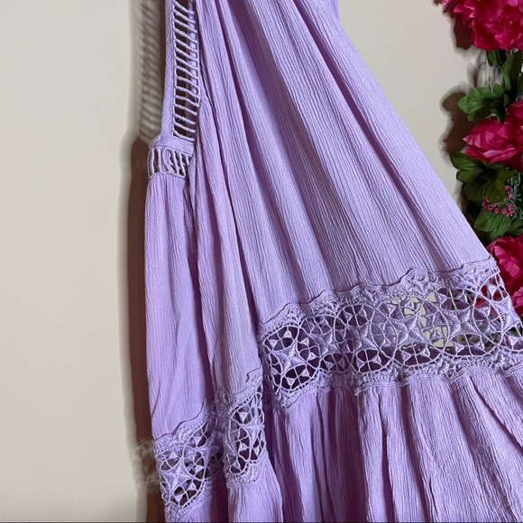 Free People Sky Full of Stars Lavender Crochet Tunic Top Size XS - Picture 6 of 15